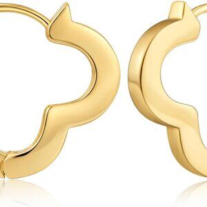 14k Gold Plated Silver Hoop Earrings Minimalist Huggie Jewelry for Women